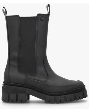 Barbour Sidneigh Rubberized Leather Chelsea Boots - Black