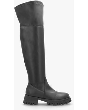 Daniel Larisa Black Leather Stretch Over The Knee Boots