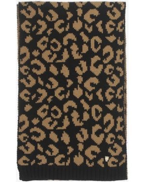 Moda In Pelle Cleo Leopard Print Scarf - Black