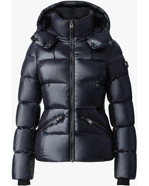 Mackage Women's Madalyn-v Lustrous Light Down Black Jacket - Blue