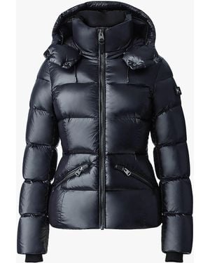 Mackage Women's Madalyn-v Lustrous Light Down Black Jacket - Blue