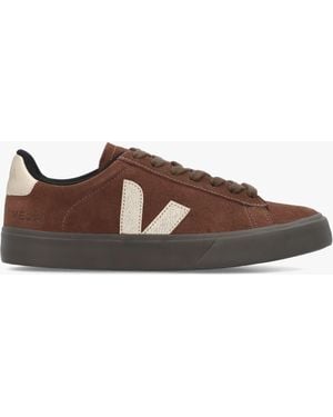 Veja Campo Suede Walnut Plantine Eagle Trainers - Brown