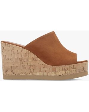 Daniel Sheli Cork Wedge Mules - Brown