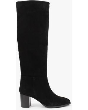 Daniel Lowlorna Black Suede Block Heel Knee Boots