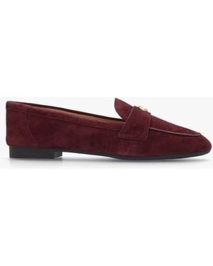 COACH Sculpted C Merlot Suede Loafers - Red