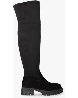Daniel Larisa Black Suede Stretch Over The Knee Boots