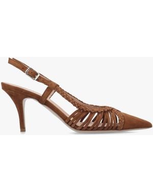Daniel Nuri Plaited Cage Heel Sling Backs - Multicolour