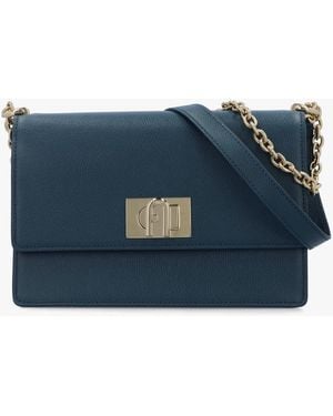 Furla Small 1927 24 Leather Cross-Body Bag - Blue