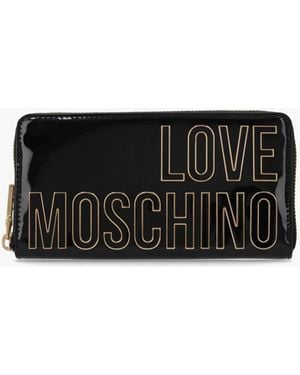 Love Moschino Enamelled Logo Nero Zip Around Purse - White