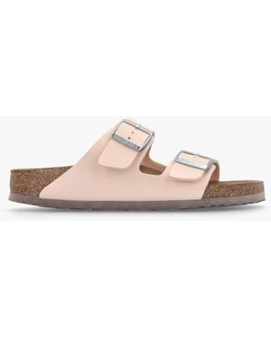 Birkenstock Arizona Vegan Light Rose Birko-Flor Two Bar Mules - Pink