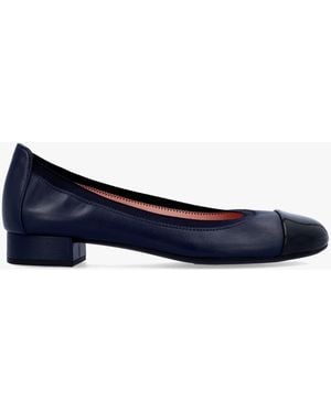 Pretty Ballerinas Gretschen Leather Patent Toe Cap Ballerina Court Shoes - Blue