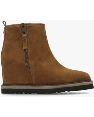 Alpe Alwed Wedge Ankle Boots - Brown