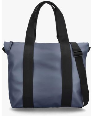 Rains Waterproof Nylon Tote Bag With Webbing - Blue