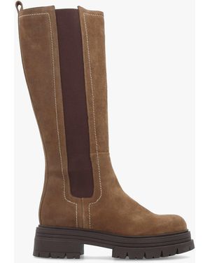 Daniel Issa Knee High Chelsea Boots - Brown