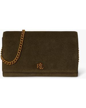 Ralph Lauren Medium Adair Ii Suede Wallet On A Chain - Brown