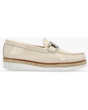 Daniel Peonie Beige Patent Leather Loafers - Natural