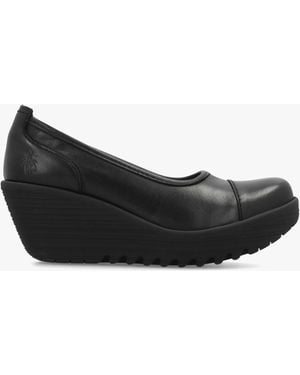 Fly London Lije Wedge Court Shoes - Black