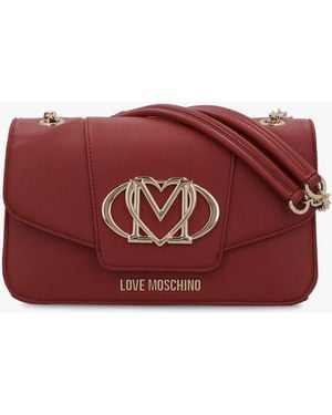 Love Moschino Oval Frieze Shoulder Bag - Red