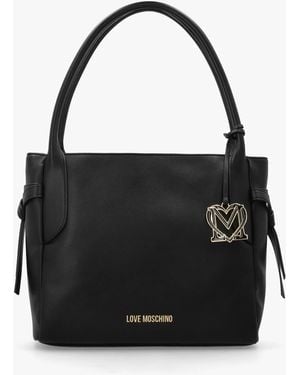 Love Moschino Logo Charm Shopper Bag - Black