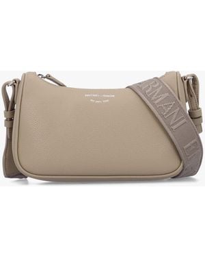 Emporio Armani Lilly Ii Creta Moka Grained Baguette Bag - Grey