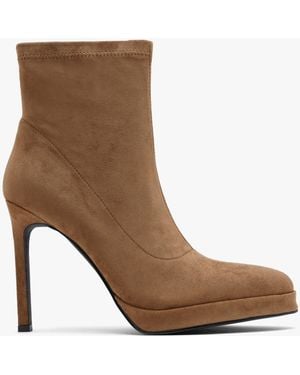 Daniel Ranny Light Suedette Platform High Heel Ankle Boots - Brown