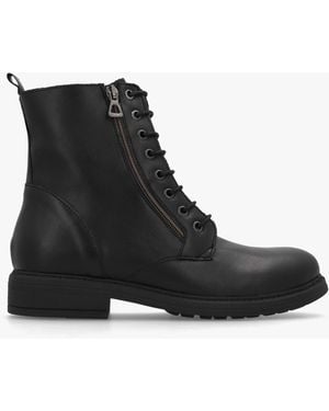 Daniel Lilia Black Leather Side Zip Ankle Boots