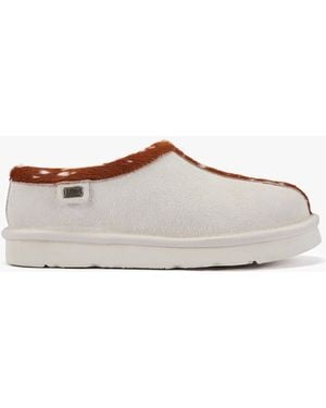 Australia Luxe Outback Cream Suede Slippers - White