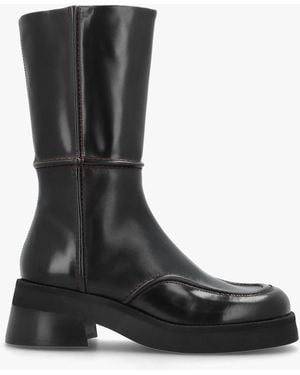 Miista Innes Block Heel Mid-Calf Boots - Black