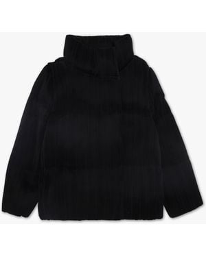 Carre Noir Black Pleated Puffa Jacket