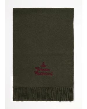 Vivienne Westwood Embroidered Wool Scarf - Green