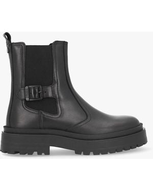 Barbour Milla Black Leather Chunky Chelsea Boots
