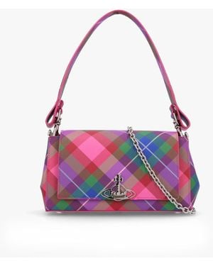 Vivienne Westwood Hazel Medium Candy Tartan Shoulder Bag - Pink