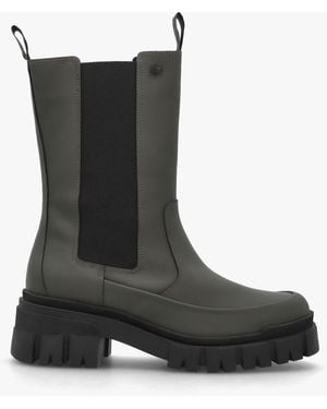 Barbour Sidneigh Rubberized Leather Chelsea Boots - Black