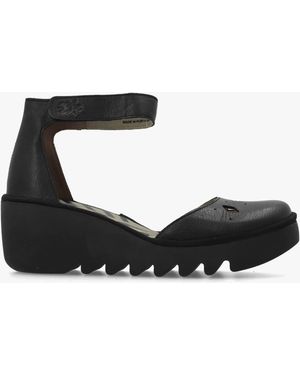 Fly London Boij Closed Toe Wedge Sandals - Black