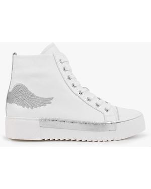 Martel Angels Leather Wing High Top Trainers - White