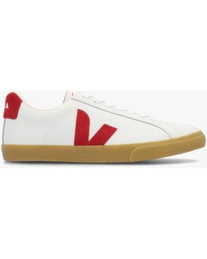 Veja Esplar Logo Pepper Natural Leather Trainers - White