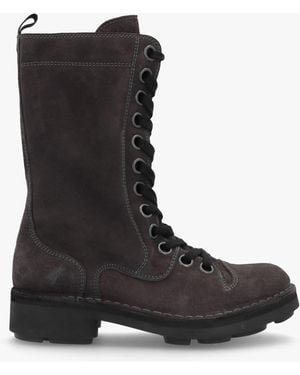 Fly London Naji Diesel Suede Calf Boots - Black