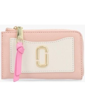 Marc Jacobs The Utility Snapshot Top Zip Rose Multi Leather Wallet - Pink