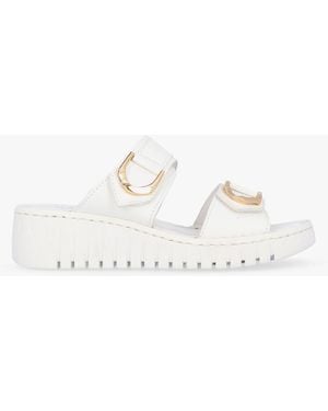 Daniel Lorelai White Leather Two Bar Mules