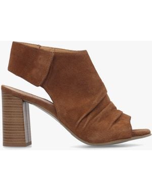 Daniel Moochy Ruched Block Heel Sandals - Brown