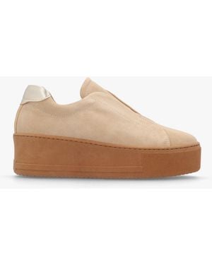 Daniel Tred Beige Suede Laceless Flatform Sneakers - Multicolor