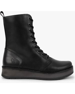 Fly London Rami Lace Up Ankle Boots - Black