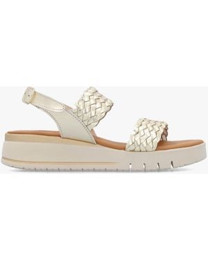 Daniel Lait Woven Sling Back Low Wedge Sandals - White