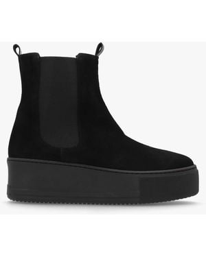 Daniel Tred Black Suede Flatform Chelsea Boots