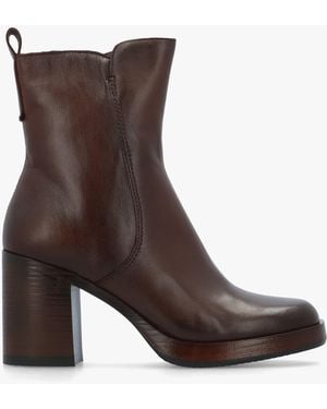 Daniel Mosie Block Heel Ankle Boots - Brown