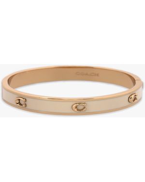 COACH 6Mm Signature Enamel & Hinge Bangle - Natural