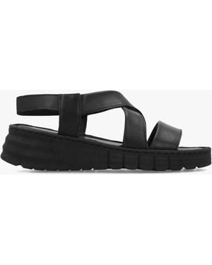 Daniel Luana Cross Strap Sporty Low Wedge Sandals - Black