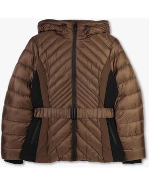 Elena Wang Quilted Bronze Belted Puffer Jacket - Brown