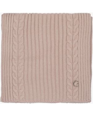 Guess Knitted G Logo Scarf - Natural