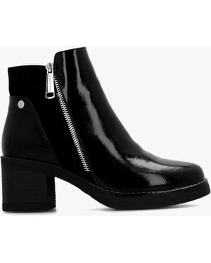Moda In Pelle Otella Patent Block Heel Ankle Boots - Black